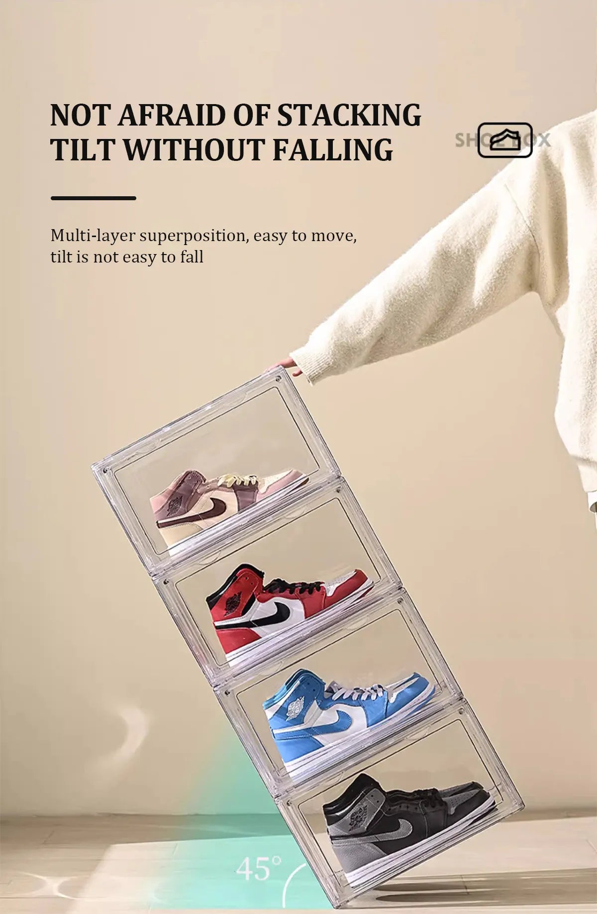 Premium Acrylic Shoe Box Fully Transparent