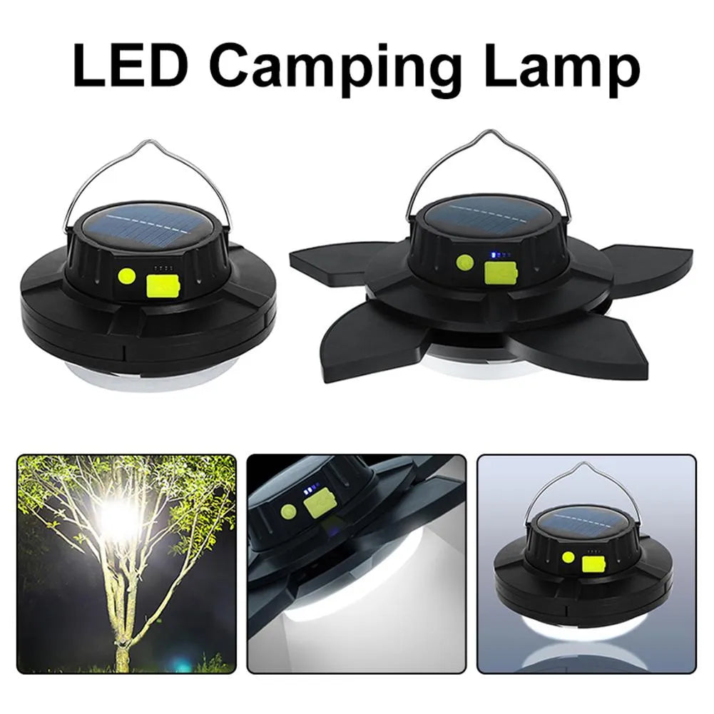 Rotating Five-Leaf Solar Camping Light