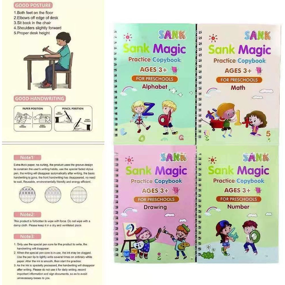 Sank Magic Practice 4 in 1 Set Copy Book