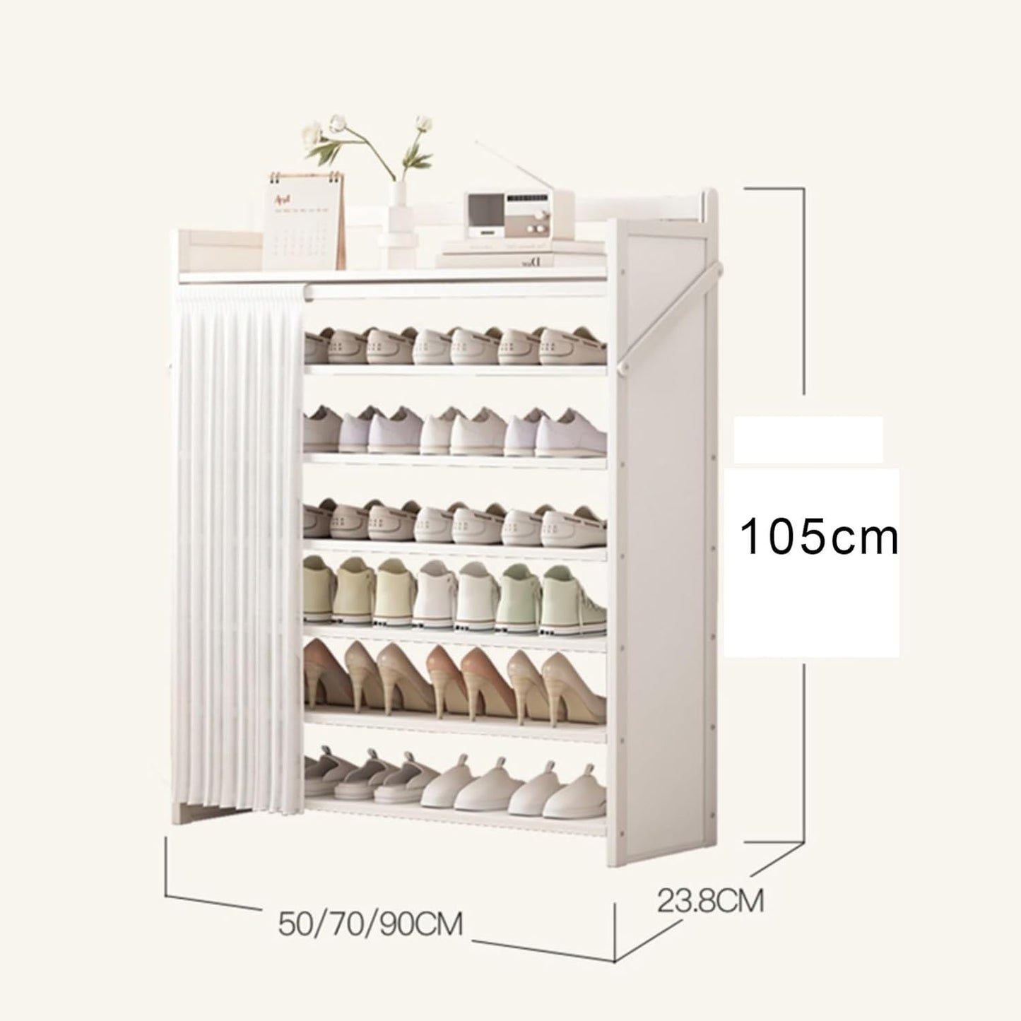 FOLDABLE DUST-PROOF SHOE RACK WITH COVER