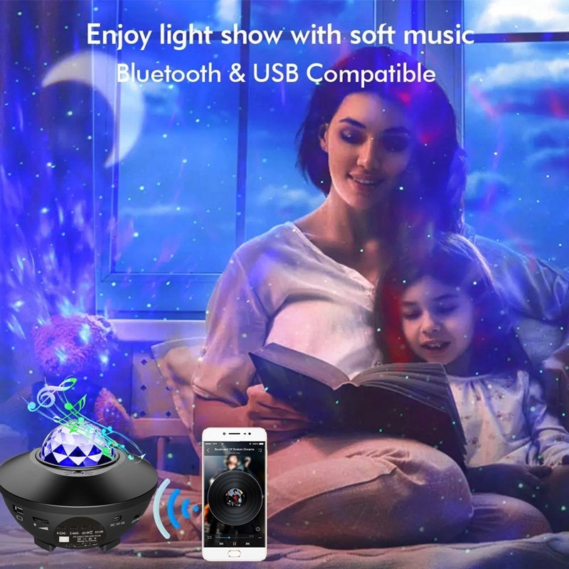 LED Star Galaxy Starry Projector With Music Bluetooth Speaker Remote Control