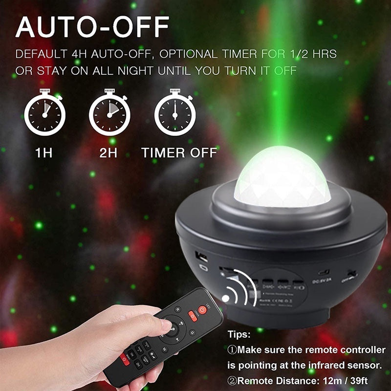 LED Star Galaxy Starry Projector With Music Bluetooth Speaker Remote Control