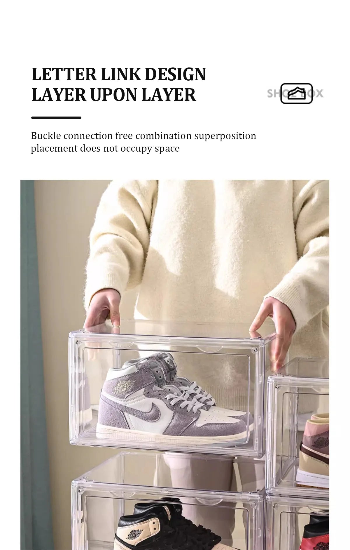 Premium Acrylic Shoe Box Fully Transparent