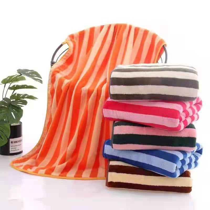 2 in 1 Micro Fiber Super Soft Coral Bath Towel + Face Towel Gift Set