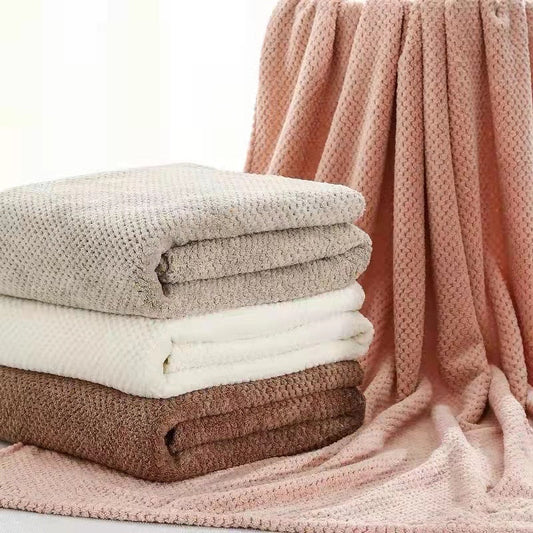 Japanese-Style Large Thick Coral Fleece Bath Towel Super Absorbent Quick-drying