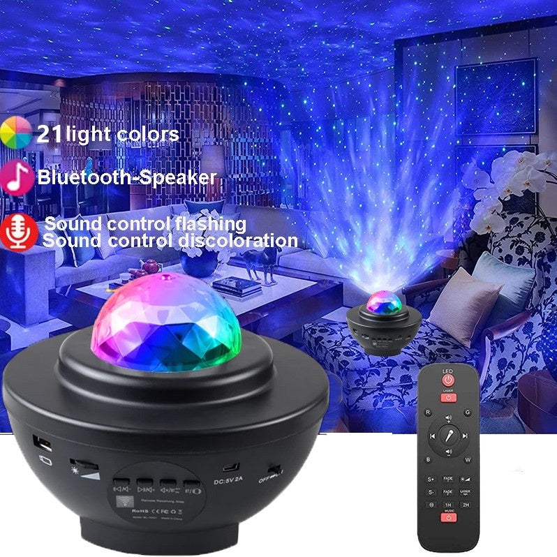 LED Star Galaxy Starry Projector With Music Bluetooth Speaker Remote Control