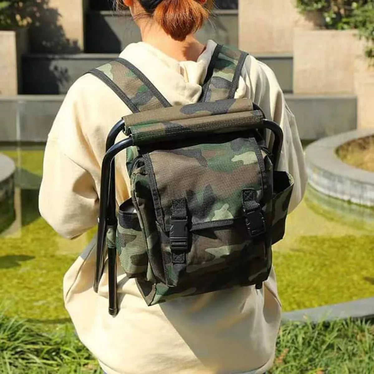 2 IN 1 CAMOUFLAGE BAG WITH CHAIR