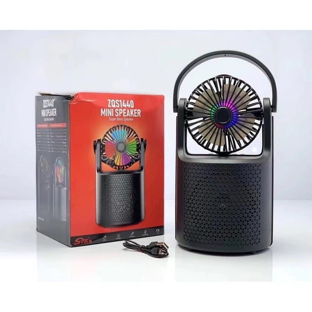 ZQS-1140 Portable Speaker With Built-in Fan and LED Lights Mini