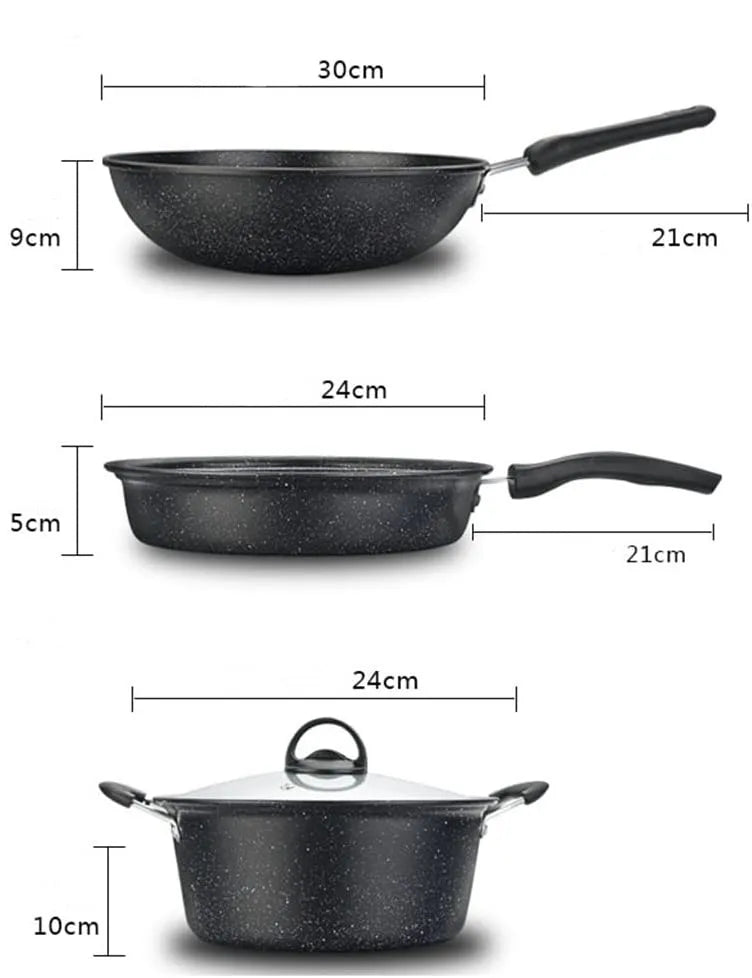 3PCS MAIFAN NON STICK COOKWARE SET