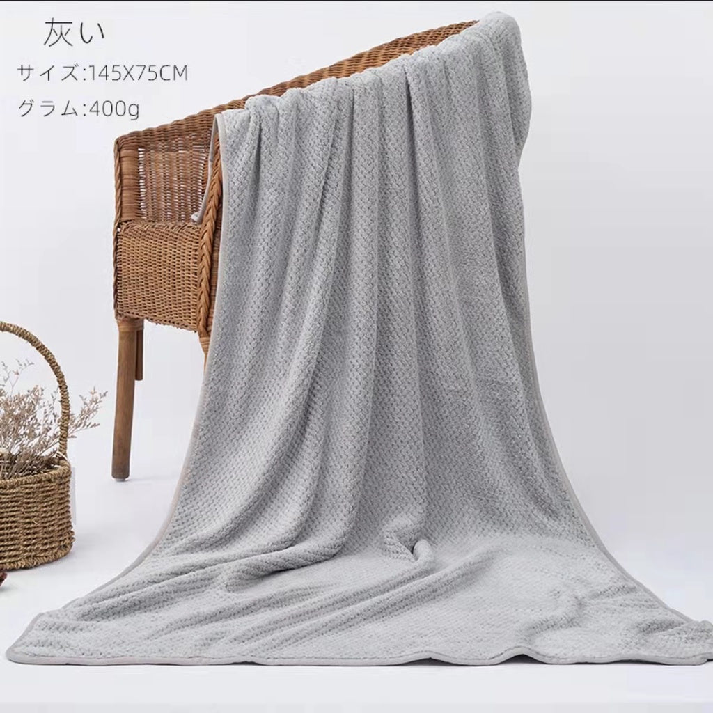 Japanese-Style Large Thick Coral Fleece Bath Towel Super Absorbent Quick-drying