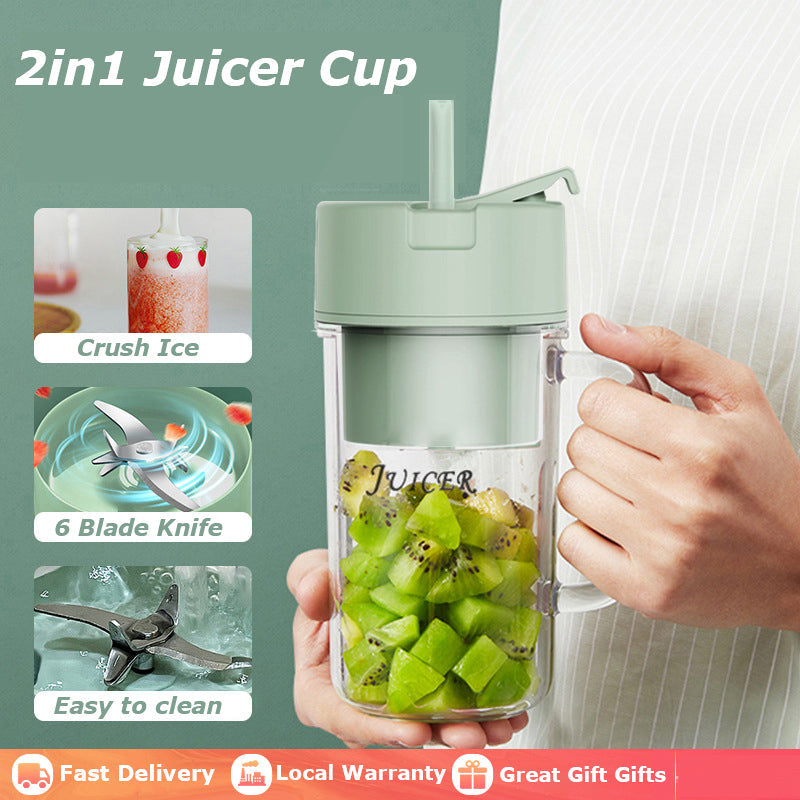 Portable Fruit Juicer Cup with Straw