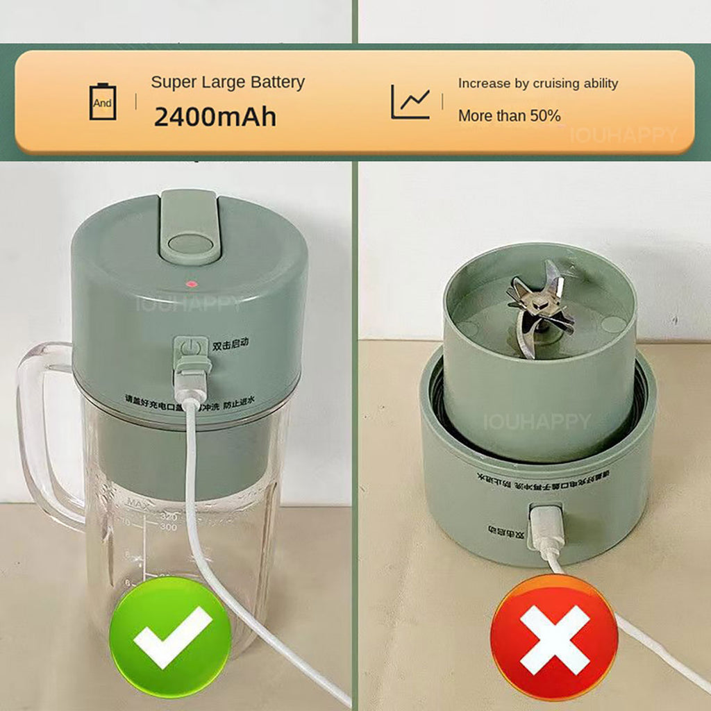 2 in 1 Electric Juicer Cup With Straw