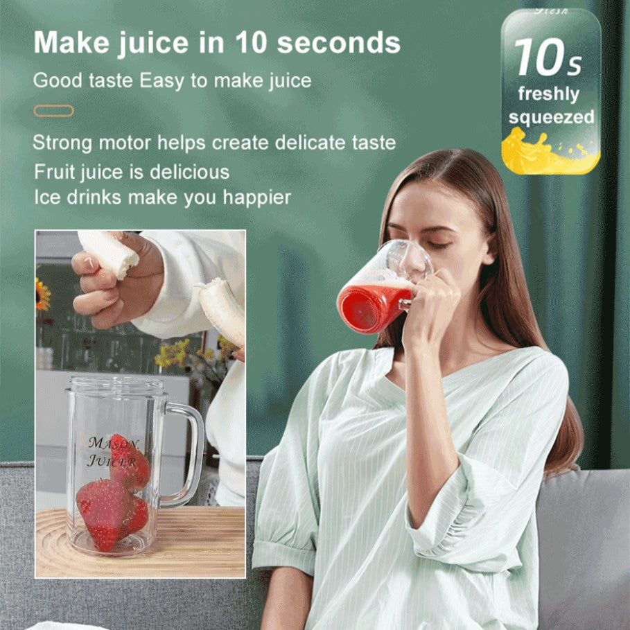 2 in 1 Electric Juicer Cup With Straw