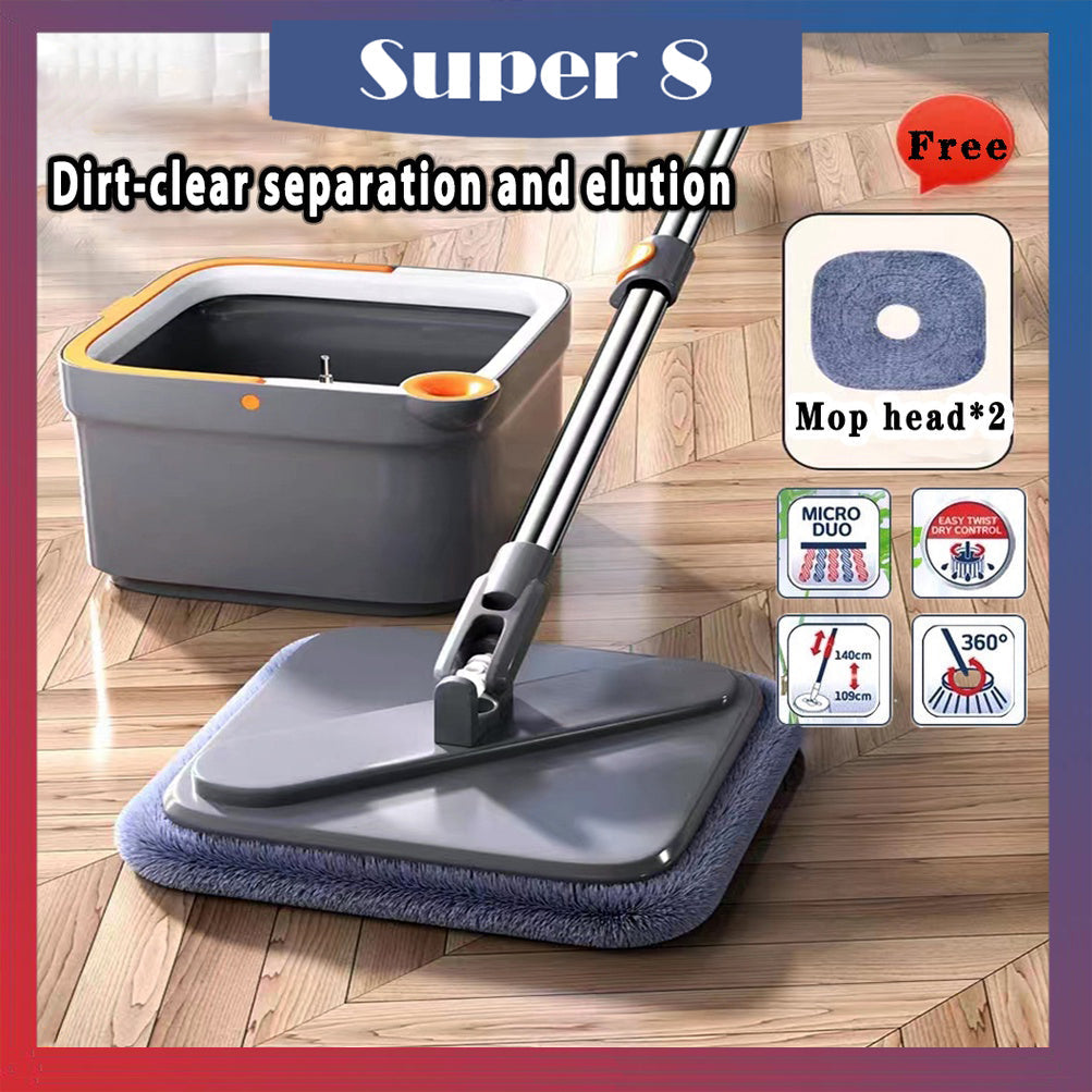 Original 360° rotating easy floor mat Spinner Flat Mop With Turbo Bucket Separation Wet and Dry