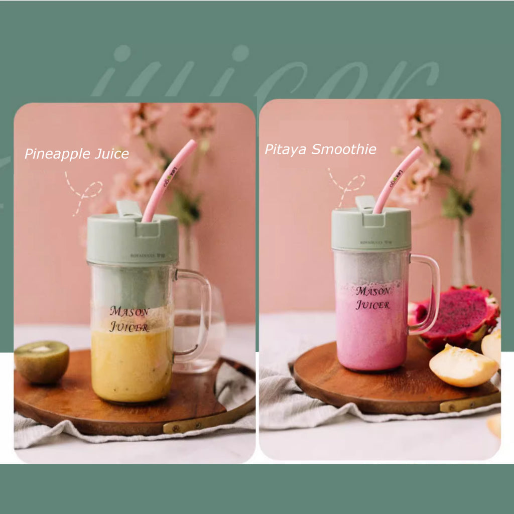 2 in 1 Electric Juicer Cup With Straw