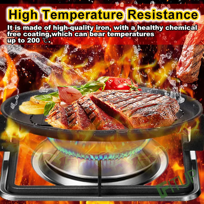 SIZZLING PLATE WITH WOODEN BASE