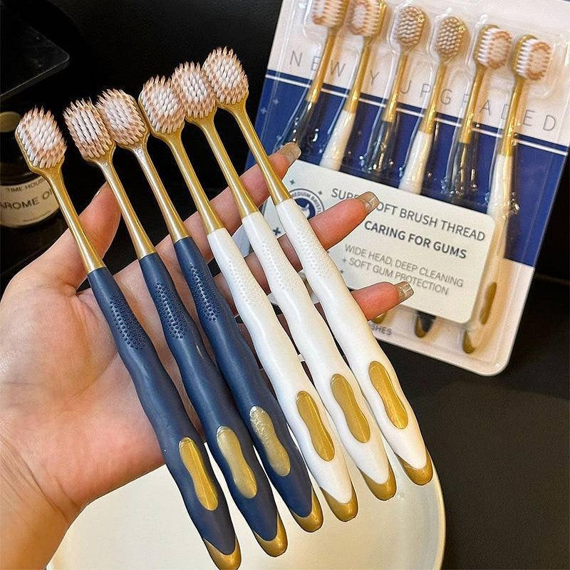 6PCS Gum Care Family Pack Wide-Headed Soft Toothbrush