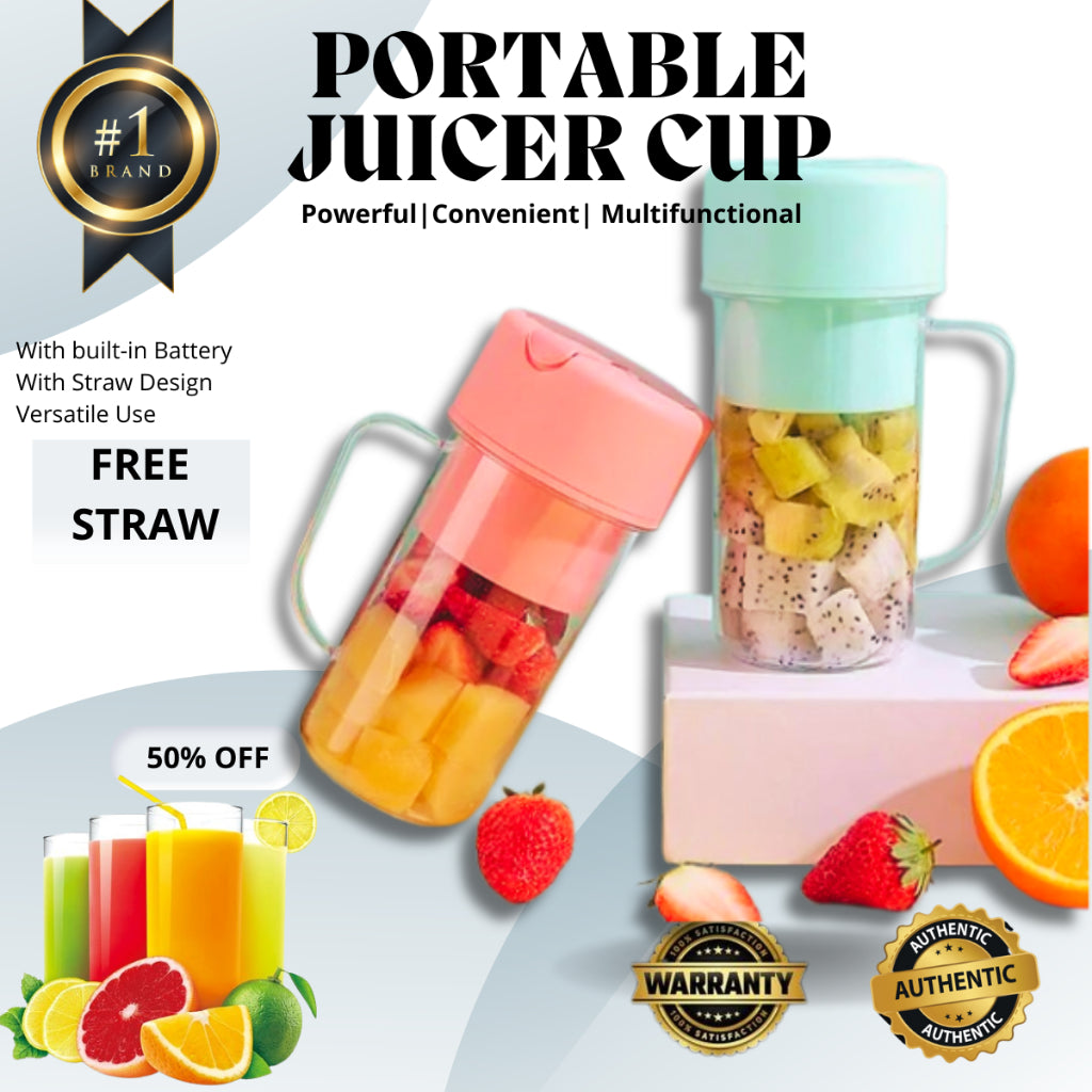 Portable Fruit Juicer Cup with Straw