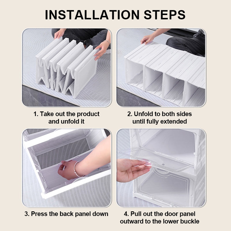 6 Layers Foldable Stackable Shoe Box Rack