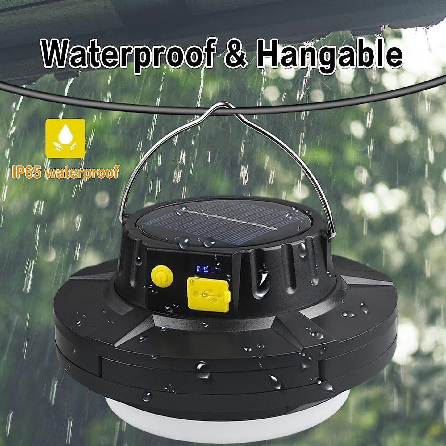 Rotating Five-Leaf Solar Camping Light