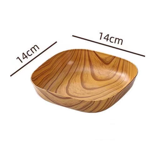 Kitchen Wood Grain Plastic Square Plate