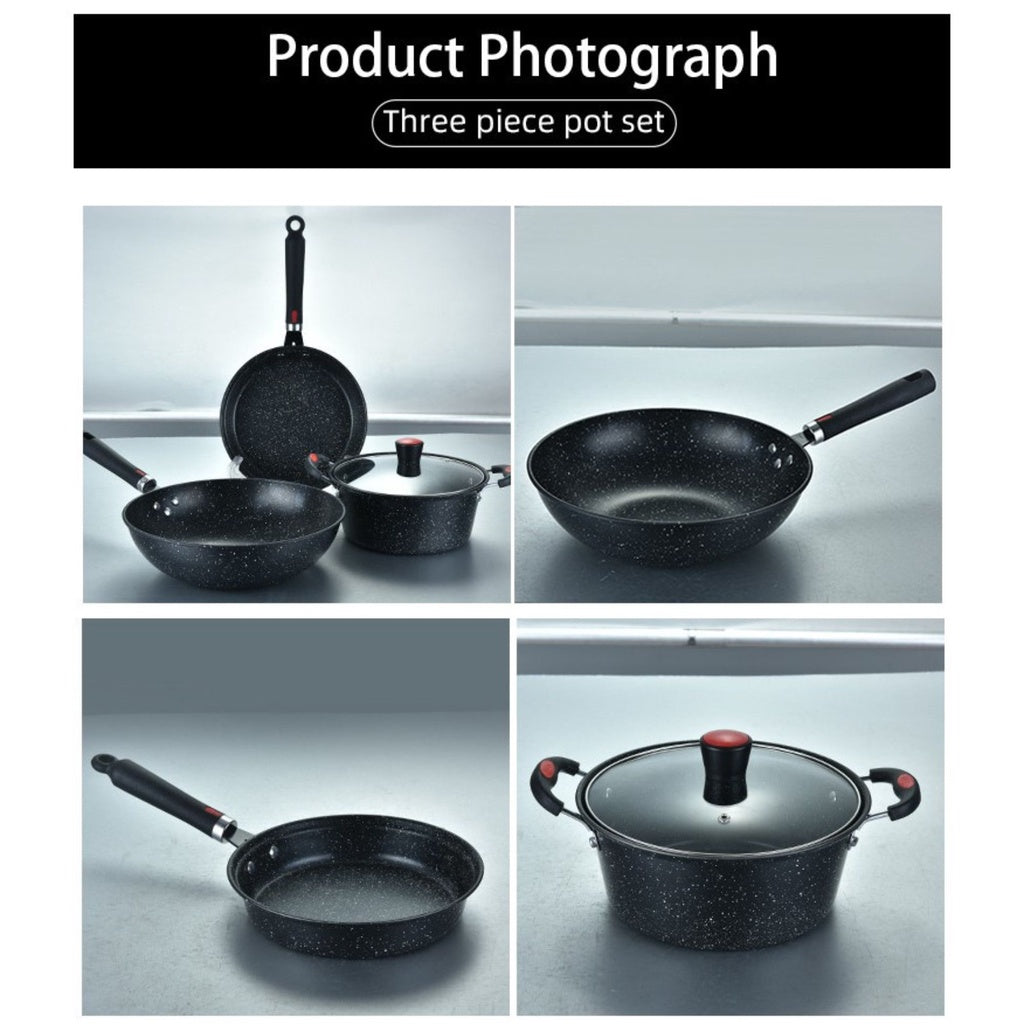 3PCS MAIFAN NON STICK COOKWARE SET