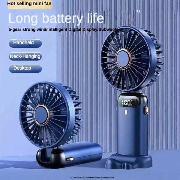 Mini Fan with Battery Indicator Portable  5-speed